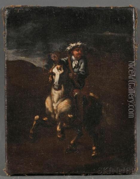 Cavalier On Horseback Oil Painting - Pieter Wouwermans or Wouwerman