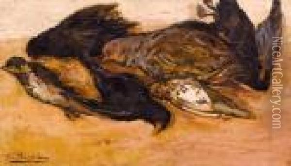 Natura Morta Di Cacciagione Oil Painting - Giovanni Bartolena