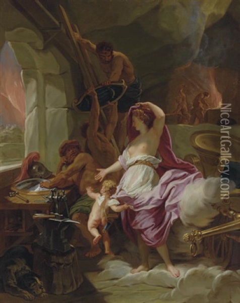 Venus At The Forge Of Vulcan Oil Painting - Jean-baptiste Jouvenet