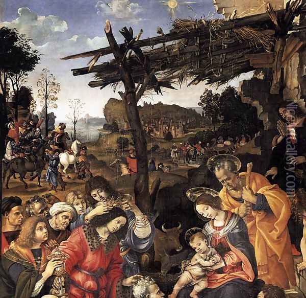 Adoration of the Magi (detail-1) 1496 Oil Painting - Filippino Lippi