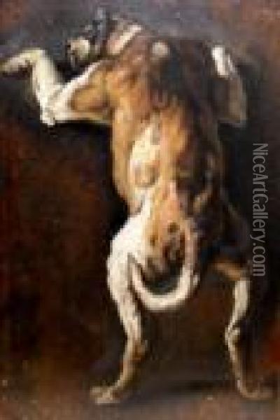 Study/sketch Of A Mastif From Behind Oil Painting - Landseer, Sir Edwin