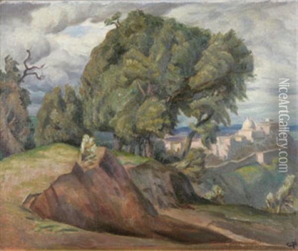 Sydlanskt Landskap Oil Painting - Georg Pauli