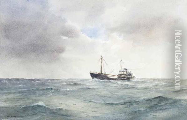 Kellys Coal Boat Oil Painting - William Hume