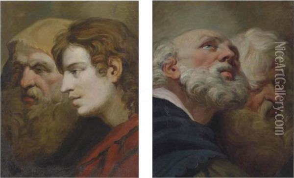 The Evangelists Saints Matthew And Mark Oil Painting - James Barry