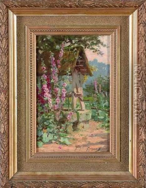 Le Puits Dans Le Jardin Oil Painting - Georges Binet