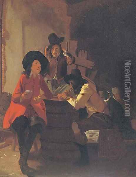 Soldiers in a tavern Oil Painting - Constantin Verhout or Voorhout
