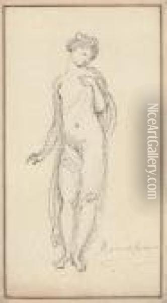 A Draped Female Figure Oil Painting - Jean-Honore Fragonard