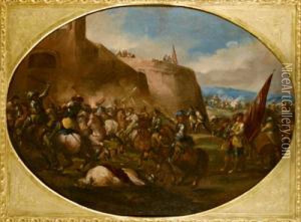 Battaglia Di Cavallieri Oil Painting - Antonio Maria Marini
