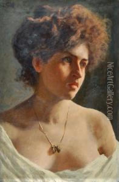 Profilo Femminile Oil Painting - Eduardo Galli