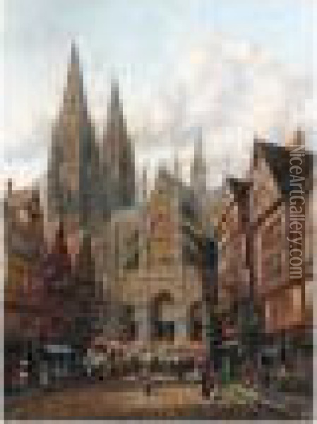 Cologne Cathedral Oil Painting - Henry Thomas Schafer