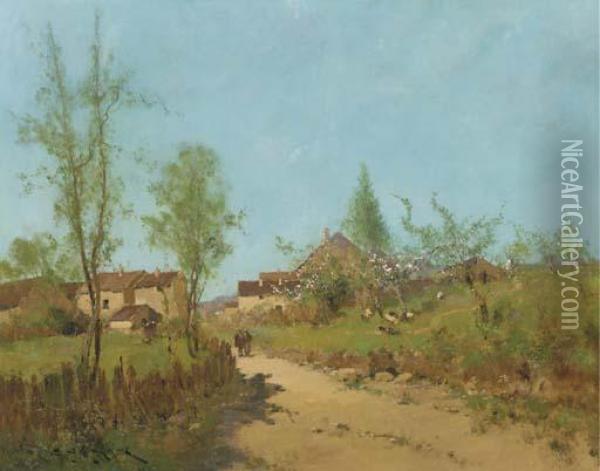 Country Landscape Oil Painting - Eugene Galien-Laloue