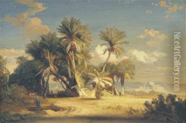 Kairo Von Den Anlagen Des Ibrahim Pascha Aus Gesehen Oil Painting - August Loeffler