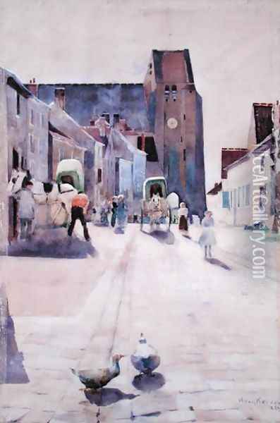 The Main Street Grez sur Loing Oil Painting - William Kennedy