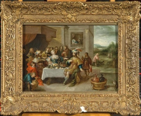 Esther Intercedant Aupres D'assuerus Pour Sauver Le Peuple Juif Oil Painting - Frans Francken the Elder