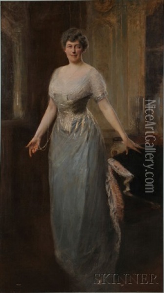 Full-length Portrait Of Mrs. George Howland Oil Painting - Henri-Paul Royer