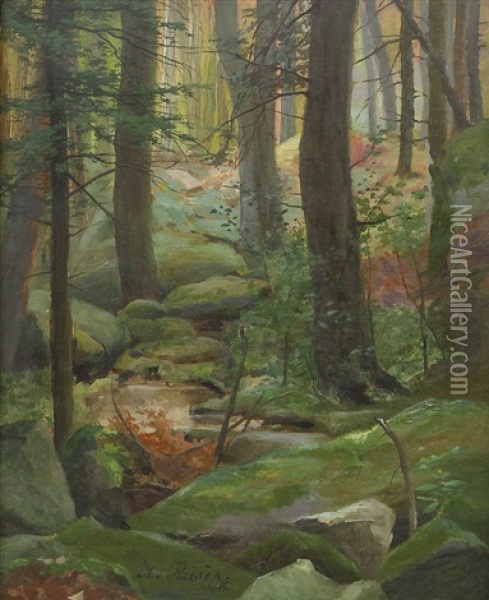Lesni Zakouti Oil Painting - Karel Rasek
