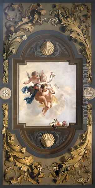 Four Putti, c. 1696 Oil Painting - Adriaen Van Der Werff