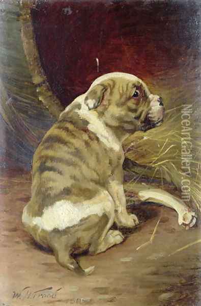 Give a Dog a Bone, 1888 Oil Painting - William Henry Hamilton Trood