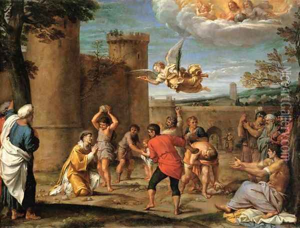 The Stoning of St Stephen Oil Painting - Annibale Carracci