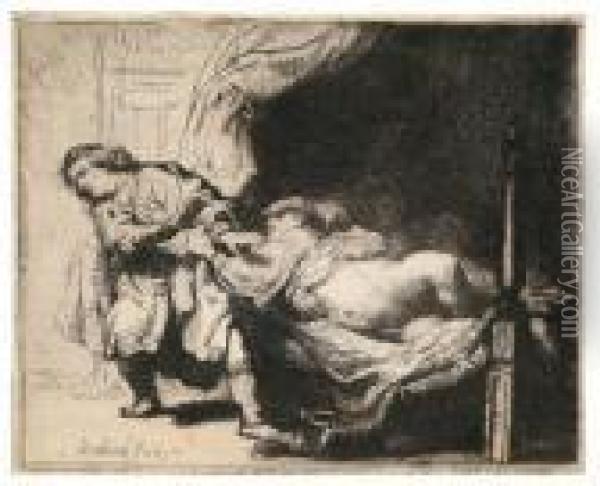Joseph Und Potiphars Frau Oil Painting - Rembrandt Van Rijn