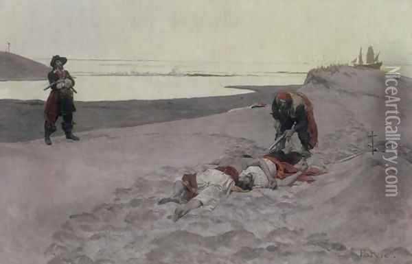 Dead men tell no tales, 1899 Oil Painting - Howard Pyle