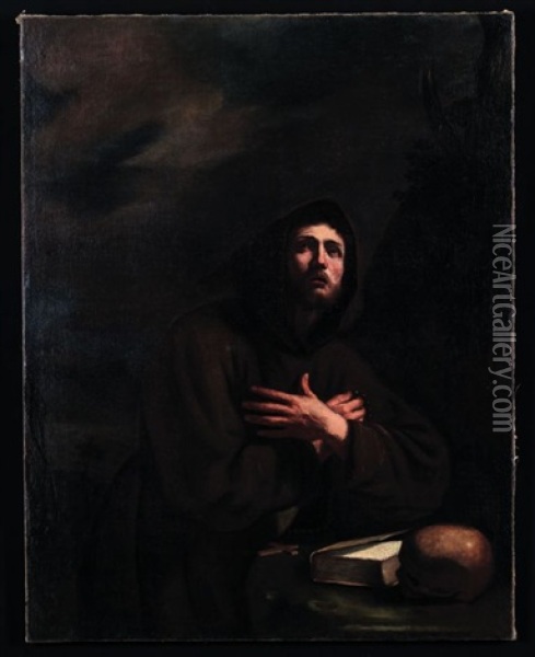 Saint Francois En Priere Oil Painting -  Guercino