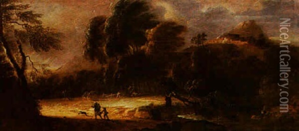 Paysage Sous L'orage Oil Painting - Philip James de Loutherbourg