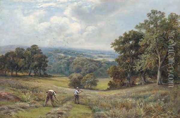 Haymaking Oil Painting - William Henry Waring
