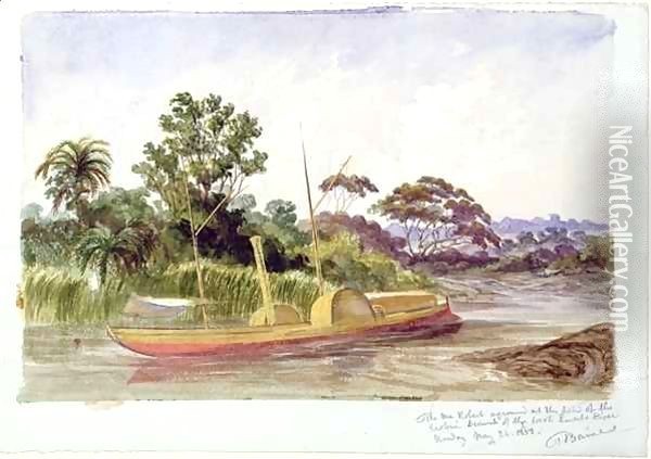 The 'Ma Robert', Livingstone's boat Oil Painting - Thomas Baines