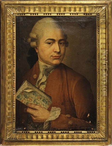 Portrait De Jean-jacques Rousseau Oil Painting - Donat Nonotte