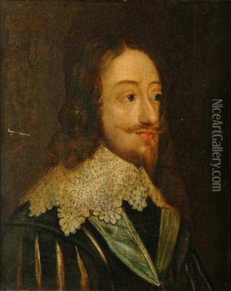 Portrait Of King Charles I Oil Painting - Daniel Mytens