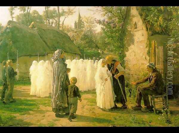 The Communicants (The First Communion) 1884 Oil Painting - Jules Breton
