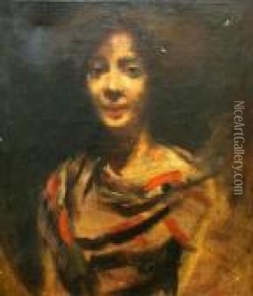 Portrait Of A Young Woman Oil Painting - Philip Alexius De Laszlo