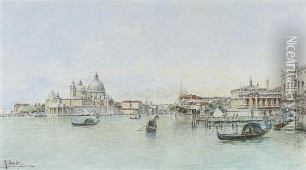 The Entrance To The Grand Canal, Venice Oil Painting - Rafael Senet y Perez
