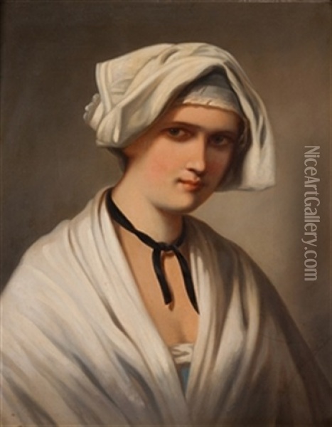 Retrato De Dama Oil Painting - Cornelis van Leemputten