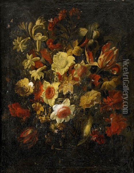 Blomsterstilleben Oil Painting - Juan De Arellano