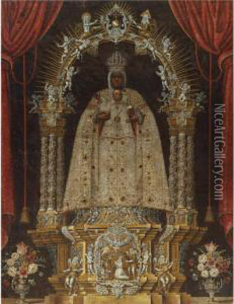 Virgen Del Camerino Oil Painting - Simon Vicente
