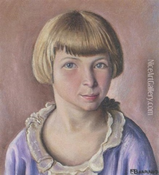Portrat Eines Blondens Madchens Oil Painting - Francois Emile Barraud