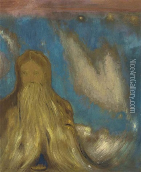 Tete De Vieillard Ou Le Temps Oil Painting - Odilon Redon