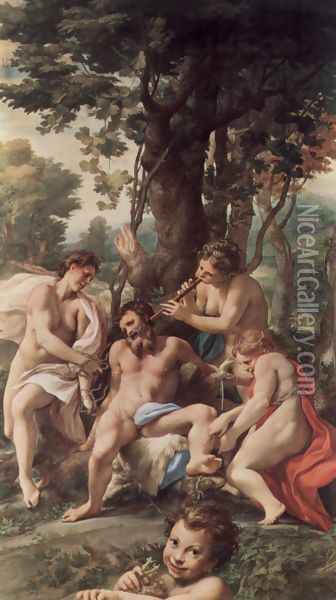 Lasterallergorie Oil Painting - Antonio Allegri da Correggio