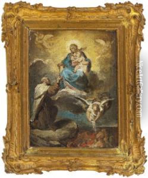 Maria Porge Il Rosario A Un Santo Oil Painting - Franz Joseph Spiegler