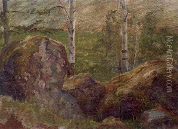 I Bjorkskogen Oil Painting - Karl Emanuel Jansson