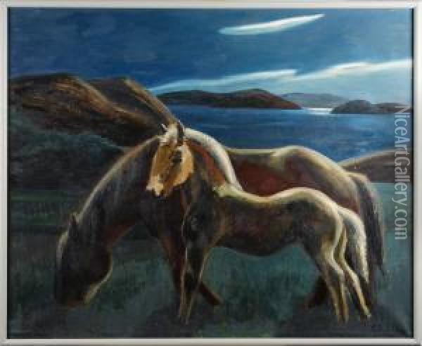 Augustinatt Vestkusten Oil Painting - Ewald Albin Filip Dahlskog