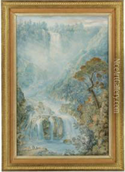 The Waterfall At Tivoli Oil Painting - Franz Keiserman