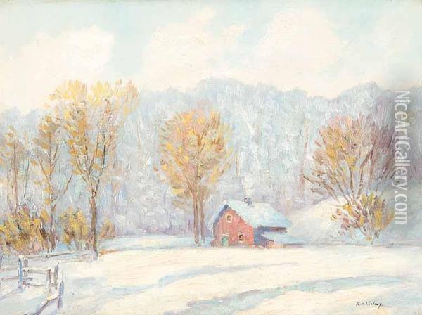 Untitled - Still Winter Day Oil Painting - Robert Henry Lindsay