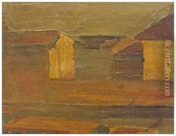 Casa Del Matto - Lungo Il Viale Oil Painting - Lorenzo Viani