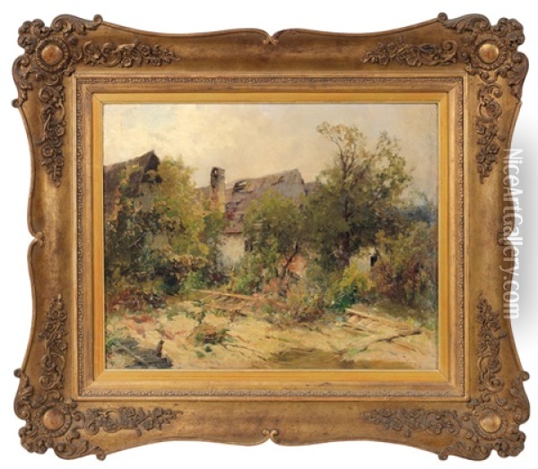 Landschaft Mit Bauernhaus Oil Painting - Ernestine Von Kirchsberg