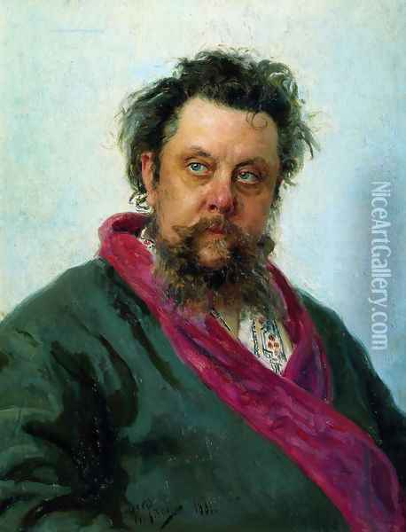 Composer Modest Mussorgsky Oil Painting - Ilya Efimovich Efimovich Repin