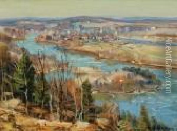 ''connecticut River'' Oil Painting - George Gardner Symons