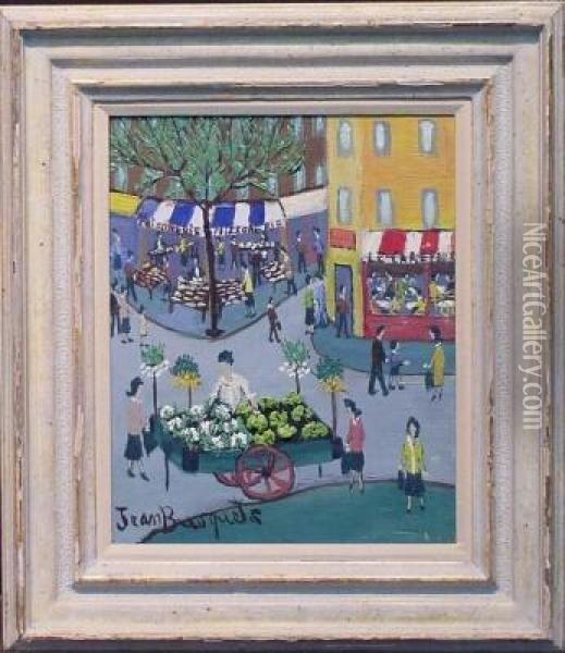 Street Corner In Paris Oil Painting - Juan Busquets